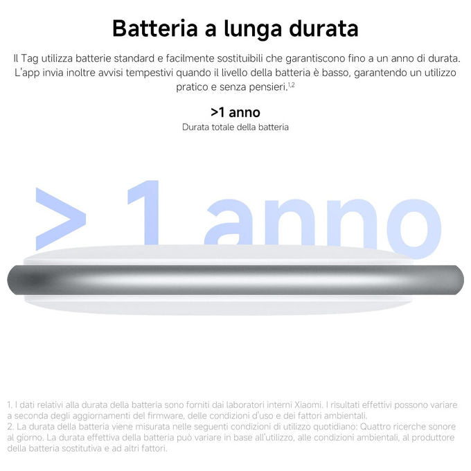 Xiaomi, Smart Tag, Compatibile con Apple Find My e Google Android Find Hub, Localizzatore, IP67, Autonomia 1 Anno