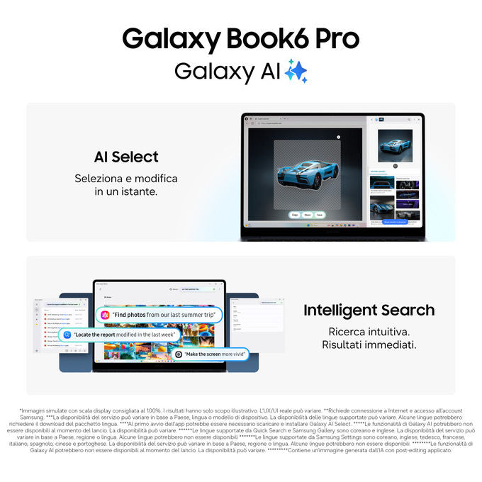 Samsung NP940XJG-KG1IT Galaxy Book6 Pro 14 Intel Core Ultra 7 356H 32GB RAM 1TB SSD colore Grigio