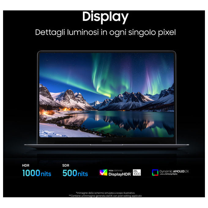 Samsung NP940XJG-KG1IT Galaxy Book6 Pro 14 Intel Core Ultra 7 356H 32GB RAM 1TB SSD colore Grigio