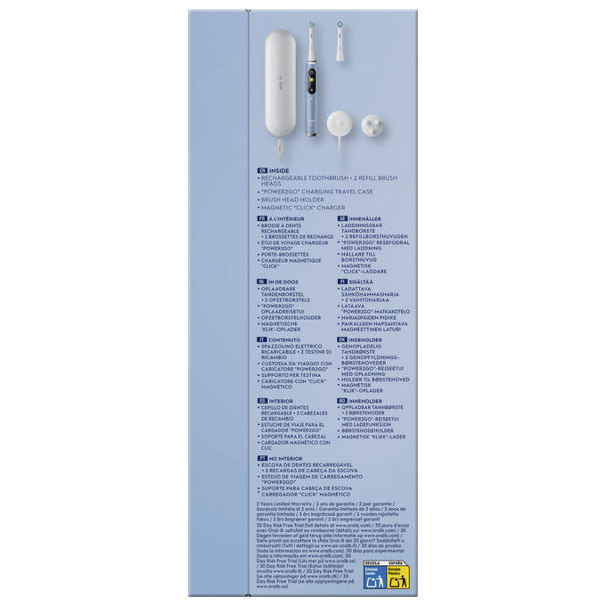 Oral-B 80837837, Spazzolino Elettrico, Adulto, Blu, Bianco, 2 Testine