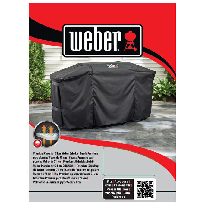 Weber, Copertura Premium per Plancha Slate GP 71 cm, Traspirante, Impermeabile, Nero