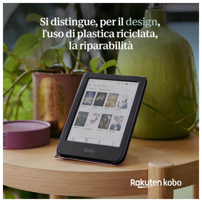 Rakuten Kobo Clara Colour, Lettore E-book, Touchscreen, 16 GB, Wi-Fi, Nero