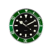 Lowell, Orologio da Parete Quarzo, Verde, MDF e Vetro, Diametro 39.4 cm