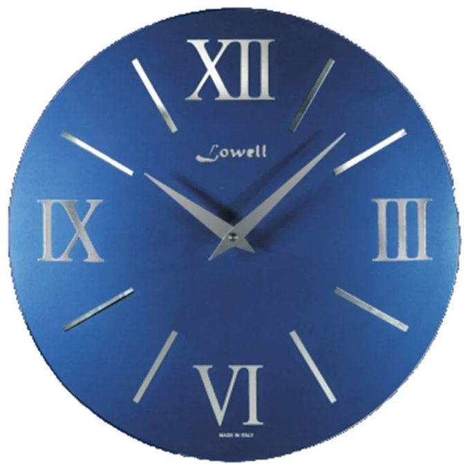Lowell, Orologio da Parete Quarzo, Diametro 39,4 cm, MDF, Vetro, Blu