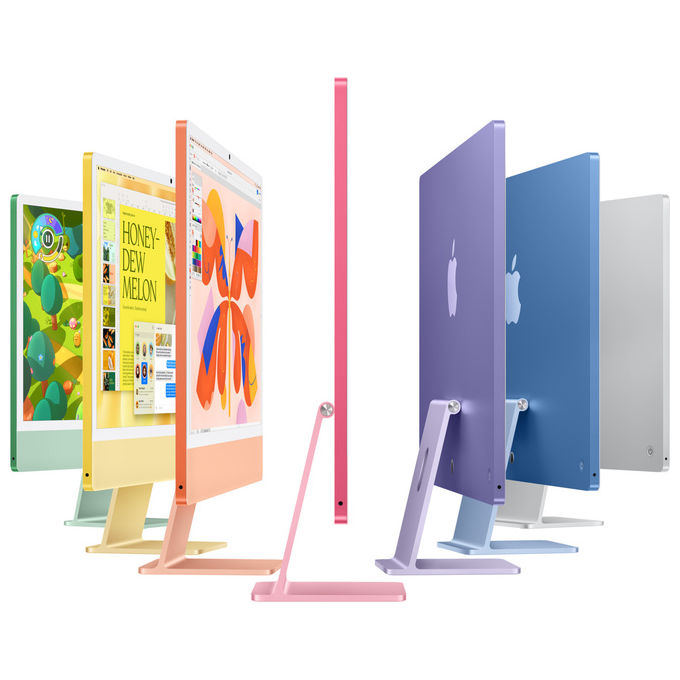 Apple MWUU3T-A iMac 24'' PC All-in-one Chip M4 CPU 10-core GPU 10-core 16GB RAM 256GB SSD macOS Sequoia colore Argento