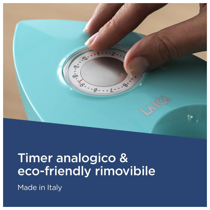 Laica MikroPLASTIK-STOP Caraffa Filtrante 3L Doppia Filtrazione Bi-Flux Riduce Microplastiche Timer Analogico colore Azzurro