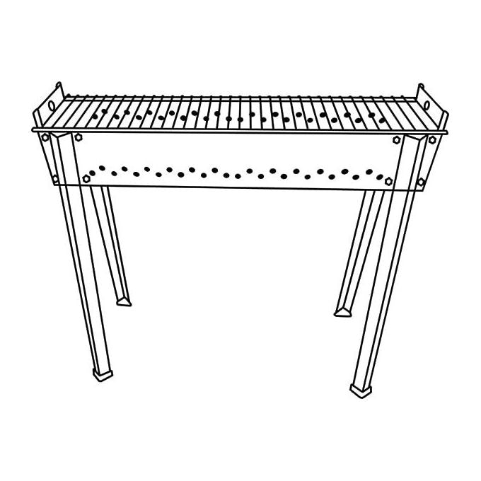 Sandrigarden 7882020 Abruzzo BIG Barbecue Cuoci Arrosticini a Carbone Griglia Acciaio Cromato Struttura Lamiera Verniciata 0,80 mm 115x14x64 cm