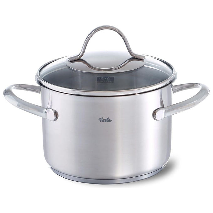 Fissler Set Pentole Palermo 5 Pezzi Acciaio Inox con Coperchi in Vetro Induzione
