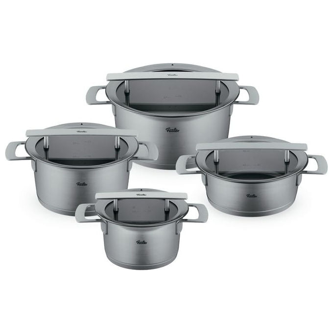 Fissler Set Pentole Phi Collection 4 Pezzi Acciaio Inox con Coperchi in Vetro