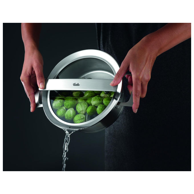 Fissler Set Pentole Phi Collection 4 Pezzi Acciaio Inox con Coperchi in Vetro
