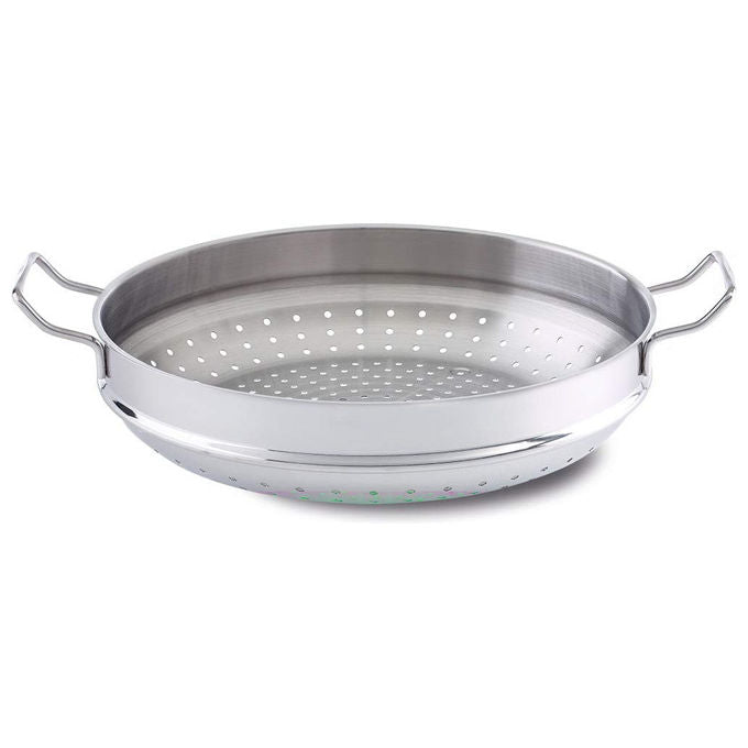 Fissler Padella Wok Nanjing 36 cm con Coperchio in Vetro e Inserto Vaporiera Acciaio Inox
