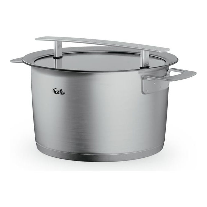 Fissler Pentola Alta 24 cm 6.5 L Acciaio Inox con Coperchio in Vetro
