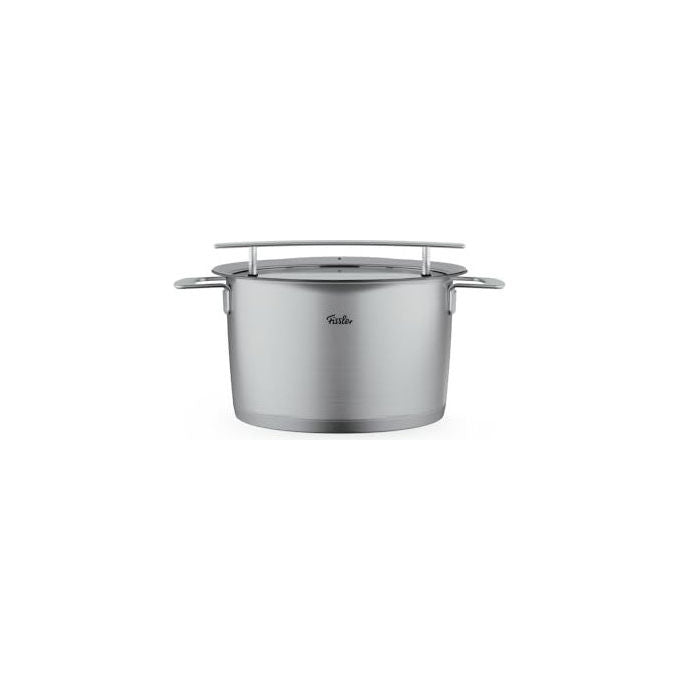 Fissler Pentola Alta 24 cm 6.5 L Acciaio Inox con Coperchio in Vetro