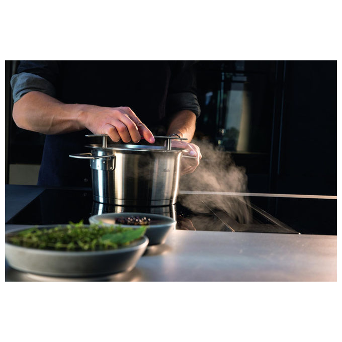 Fissler Pentola Alta 24 cm 6.5 L Acciaio Inox con Coperchio in Vetro