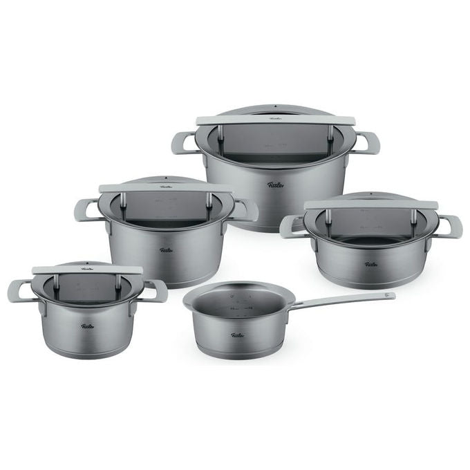 Fissler Set Pentole Phi Collection 5 Pezzi Acciaio Inox con Coperchi in Vetro