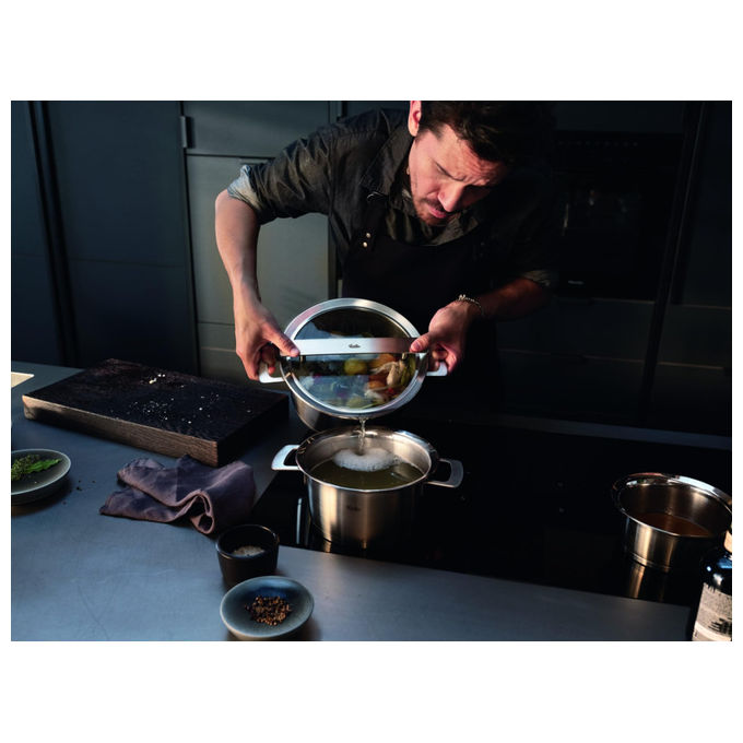 Fissler Pentola Phi Collection 20 cm 3.2 L con Coperchio in Vetro Acciaio Inox Induzione