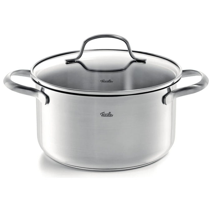 Fissler Set di Pentole San Francisco 4 Pezzi Acciaio Inox con Coperchi in Vetro Induzione