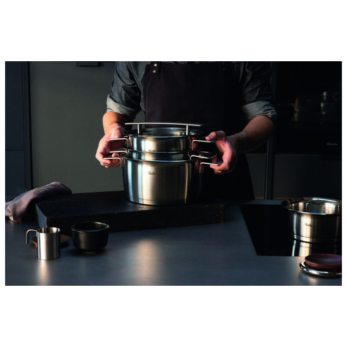 Fissler Casseruola Bassa Phi Collection 20 cm 2.3 Litri con Coperchio in Vetro Acciaio Inox