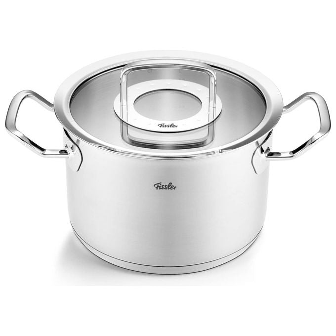 Fissler Pentola Acciaio Inox 20 cm 3.9 L con Coperchio in Vetro Original Profi Collection