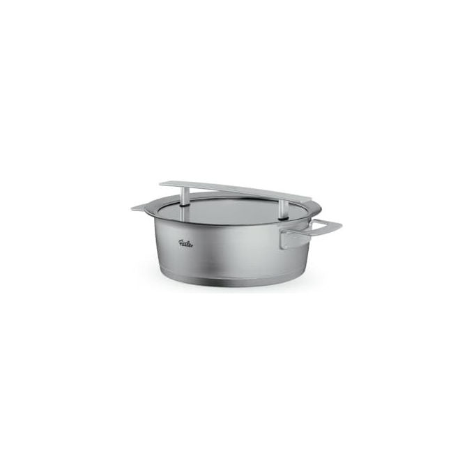Fissler Pentola per Arrosti 24 cm 39 l Acciaio Inox con Coperchio in Vetro Adatta a Induzione