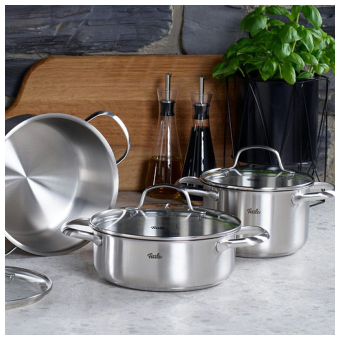 Fissler Pentola Rostiera San Francisco 20 cm 2.1 L Acciaio Inox con Coperchio in Vetro
