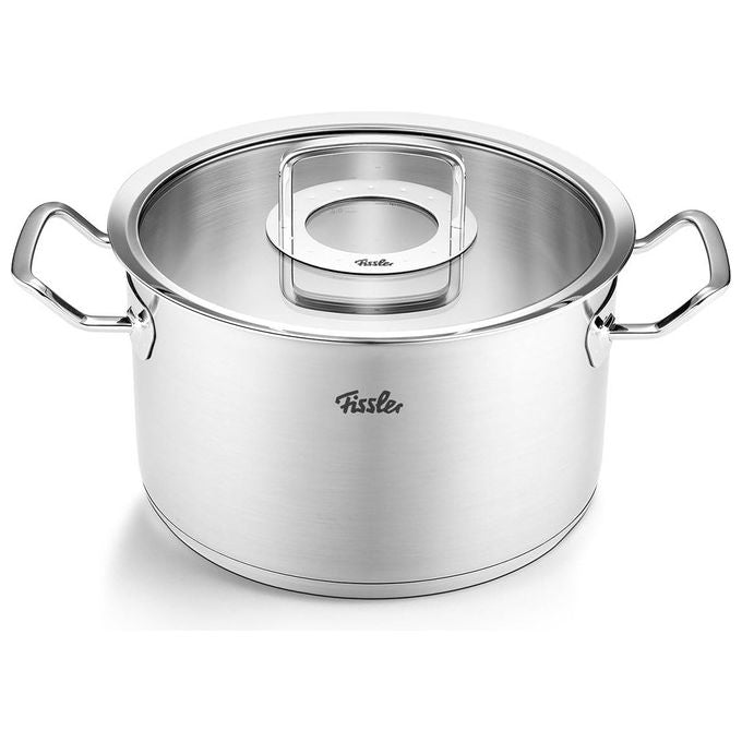 Fissler Pentola Original Profi Collection Acciaio Inox 24 cm 63 Litri con Coperchio in Vetro