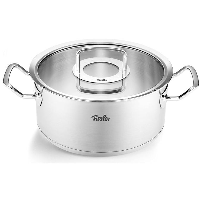Fissler Pentola per Arrosto Original Profi Collection 24 cm 4.6 Litri Acciaio Inox con Coperchio in Vetro