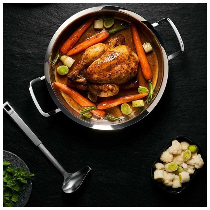 Fissler Pentola per Arrosto Original Profi Collection 24 cm 4.6 Litri Acciaio Inox con Coperchio in Vetro