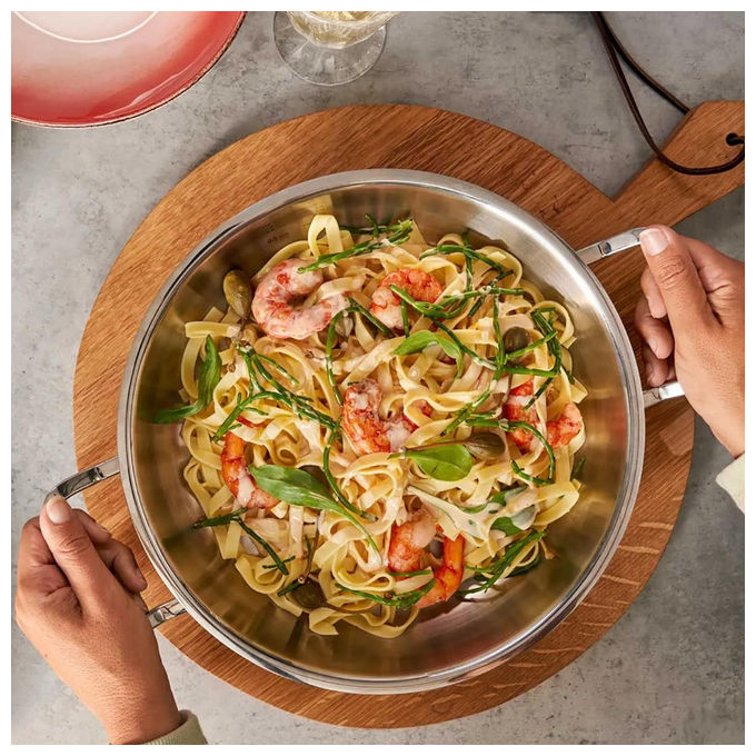 Fissler Padella da Portata Acciaio Inox 3L 28 cm con Coperchio per Induzione