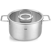 Fissler Pentola Acciaio Inox 24 cm 5.7 Litri con Coperchio Vetro Pure Collection