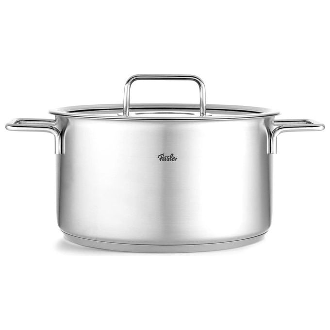 Fissler Pentola Acciaio Inox 24 cm 5.7 Litri con Coperchio Vetro Pure Collection