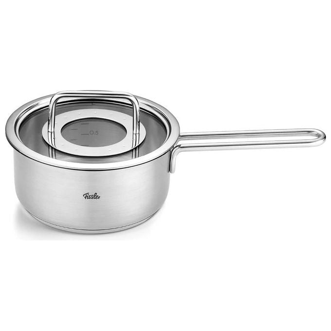 Fissler Casseruola in Acciaio Inox 16 cm 1.4 l con Coperchio in Vetro