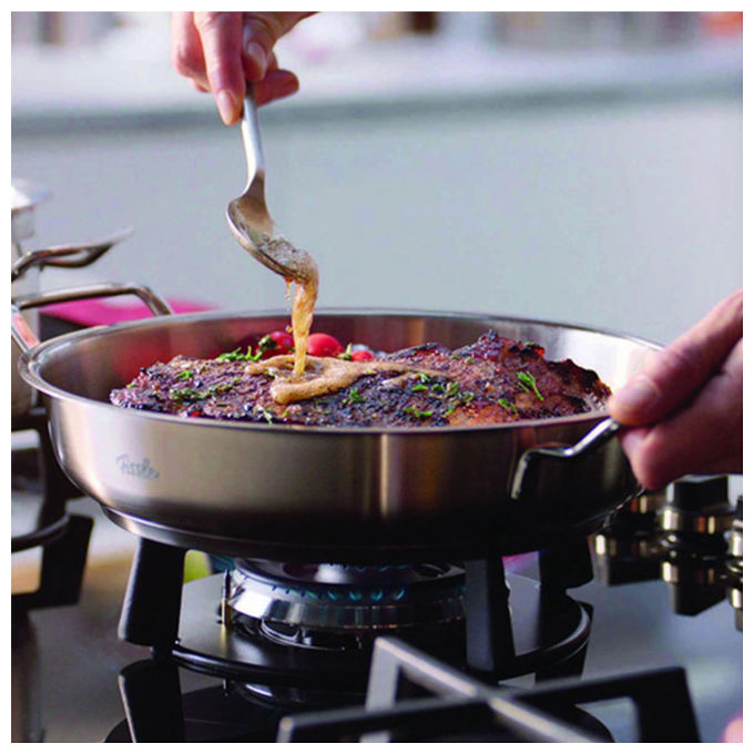 Fissler Tegame Acciaio Inox Novogrill Original Profi Collection 24 cm 2 Litri