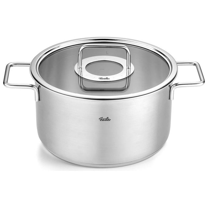Fissler Set di Pentole 5 Pezzi Acciaio Inox Adatto Induzione Argento