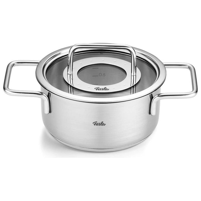 Fissler Pentola Acciaio Inox 16 cm 1.9 L con Coperchio Vetro Pure Collection