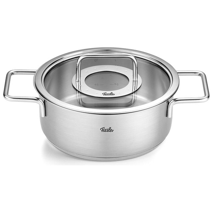 Fissler Set Pentole Acciaio Inox 4 Pezzi con Coperchi in Vetro Induzione