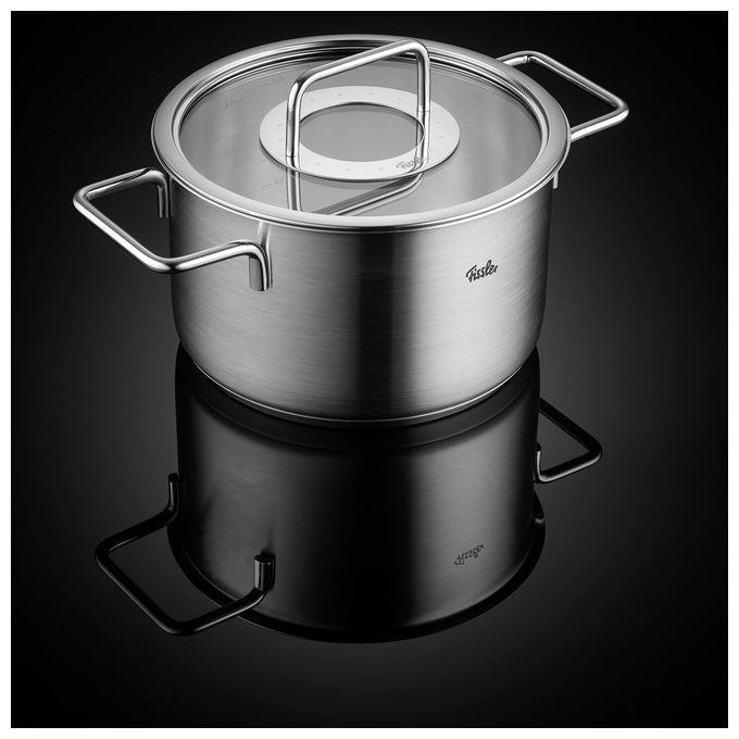 Fissler Set Pentole Acciaio Inox 4 Pezzi con Coperchi in Vetro Induzione