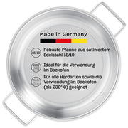 Fissler Padella da Portata Pure Collection Acciaio Inox 24 cm per Induzione