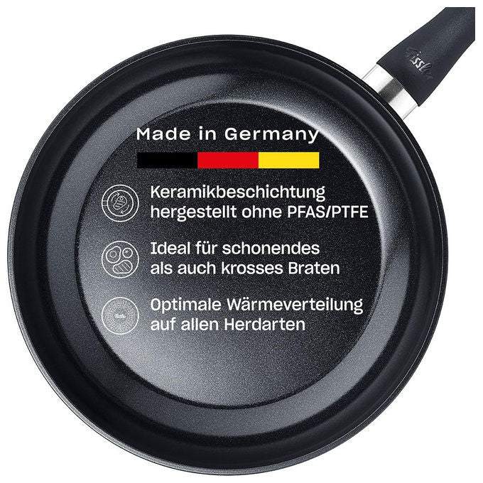 Fissler Padella Essential 24 cm Alluminio Rivestimento Ceramica Grigia Induzione Made in Germany