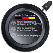 Fissler Padella Essential 20 cm Alluminio Rivestimento Ceramico Nero Made in Germany
