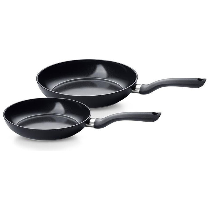 Fissler Set Padelle 2 Pezzi 24 + 28 cm Alluminio Rivestimento Ceramica Ad Induzione Nero