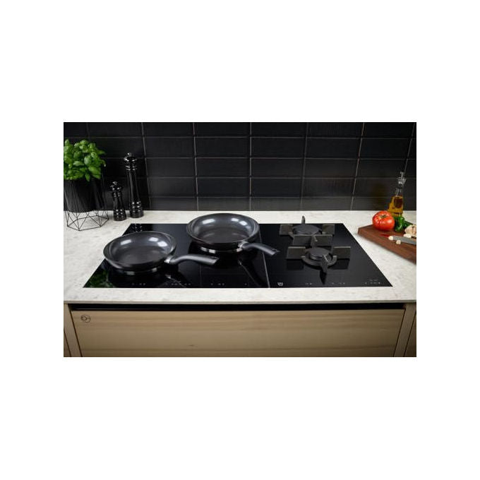 Fissler Set Padelle 2 Pezzi 24 + 28 cm Alluminio Rivestimento Ceramica Ad Induzione Nero