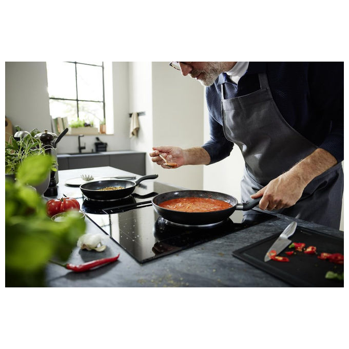 Fissler Set Padelle 2 Pezzi 24 + 28 cm Alluminio Rivestimento Ceramica Ad Induzione Nero