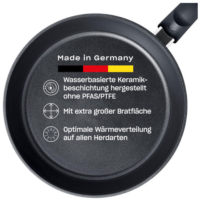 Fissler Padella Ceratal Comfort Orbit Black 24 cm Alluminio con Rivestimento in Ceramica