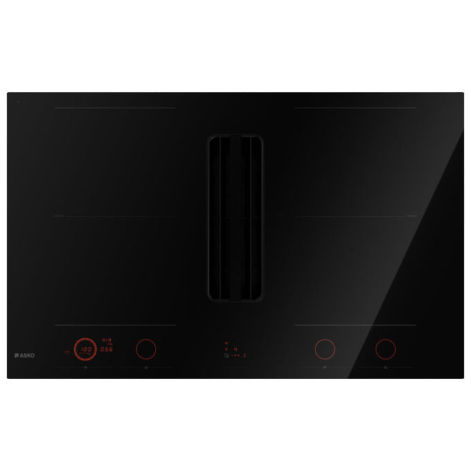 ASKO Piano Cottura a Induzione con Cappa 83 cm 4 Zone Nero