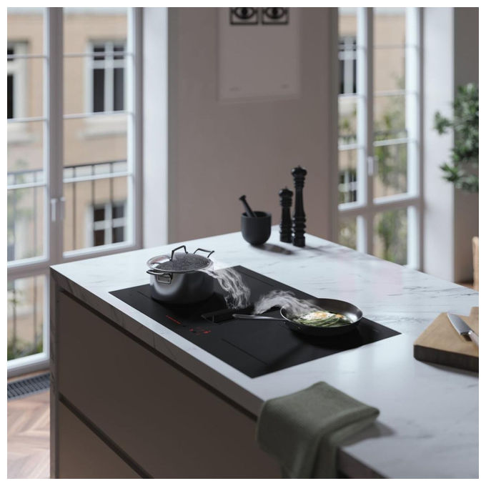 ASKO Elements HIH 3843 FM1 Piano a Induzione con Cappa Integrata 80 cm Nero