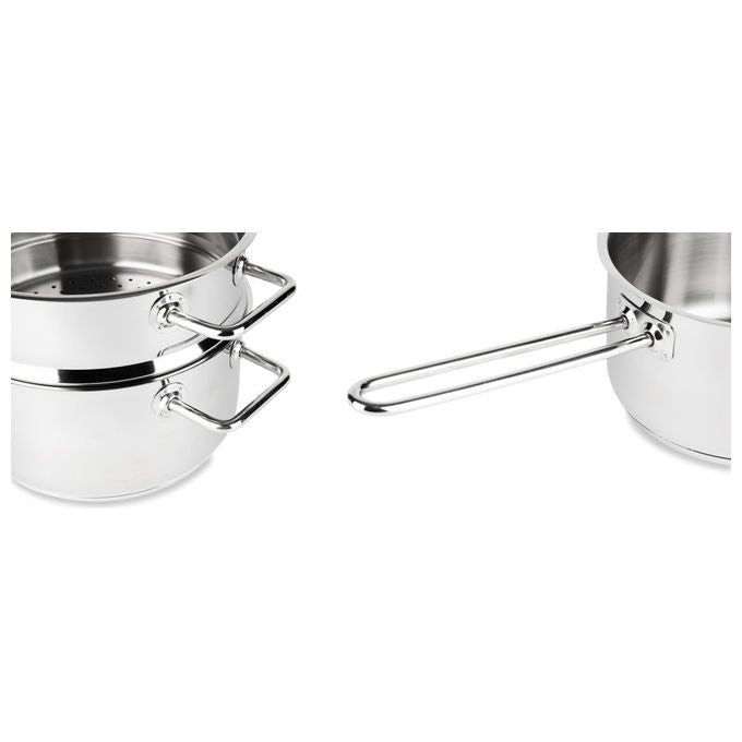 Excelsa Set Pentole Le Grand Chef 10 Pezzi Acciaio Inox 18-10 Casseruole Vaporiera