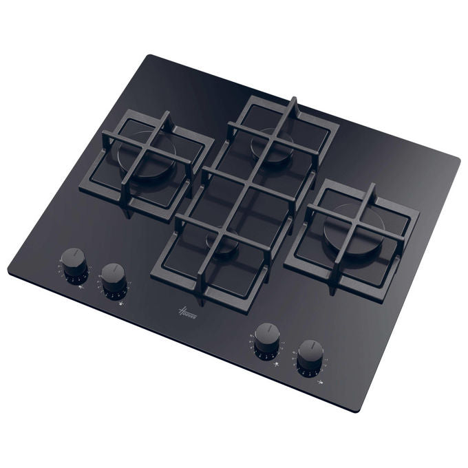 Hoover, Piano Cottura Gas, 60 cm, 4 Fuochi, Nero, Da Incasso, H-HOB 500 GAS HVG6DC5B