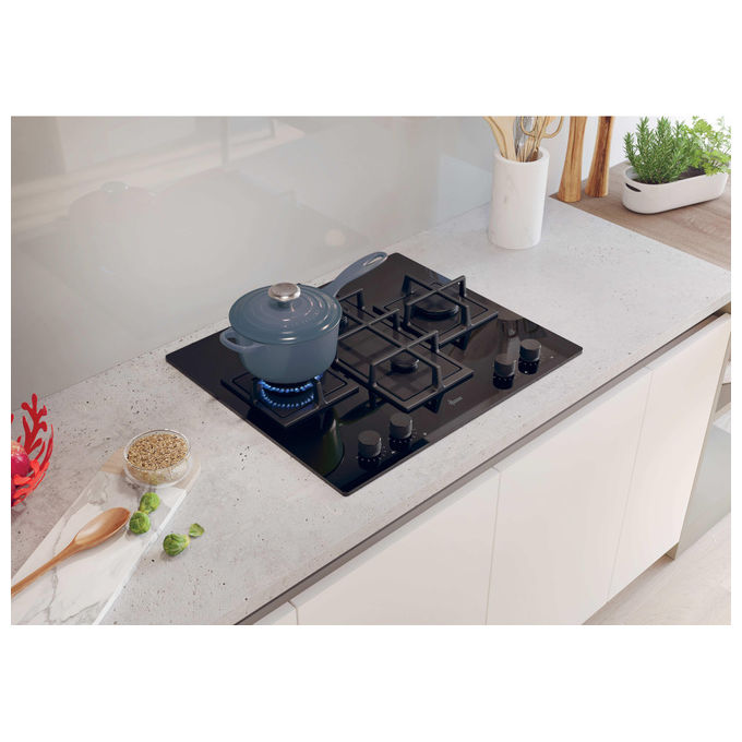 Hoover, Piano Cottura Gas, 60 cm, 4 Fuochi, Nero, Da Incasso, H-HOB 500 GAS HVG6DC5B