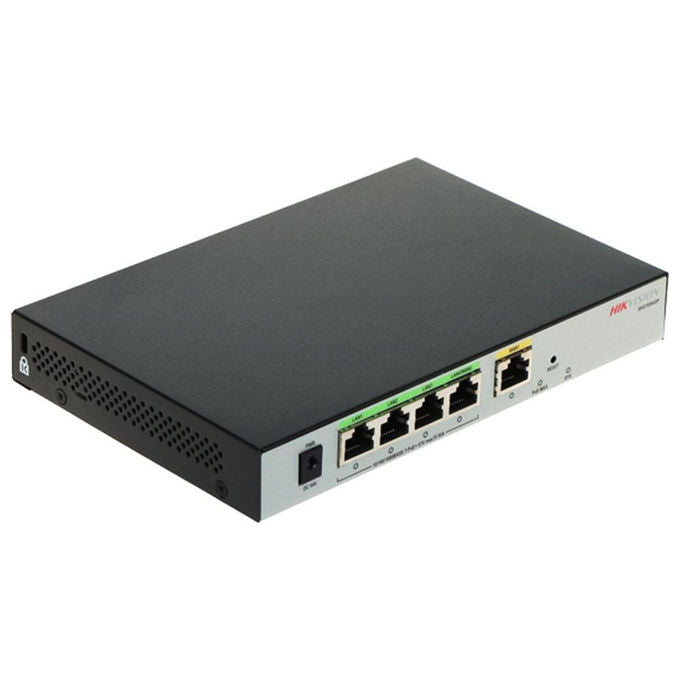 Hikvision Controller Gigabit PoE 4 Porte 100 Utenti Nero e Grigio